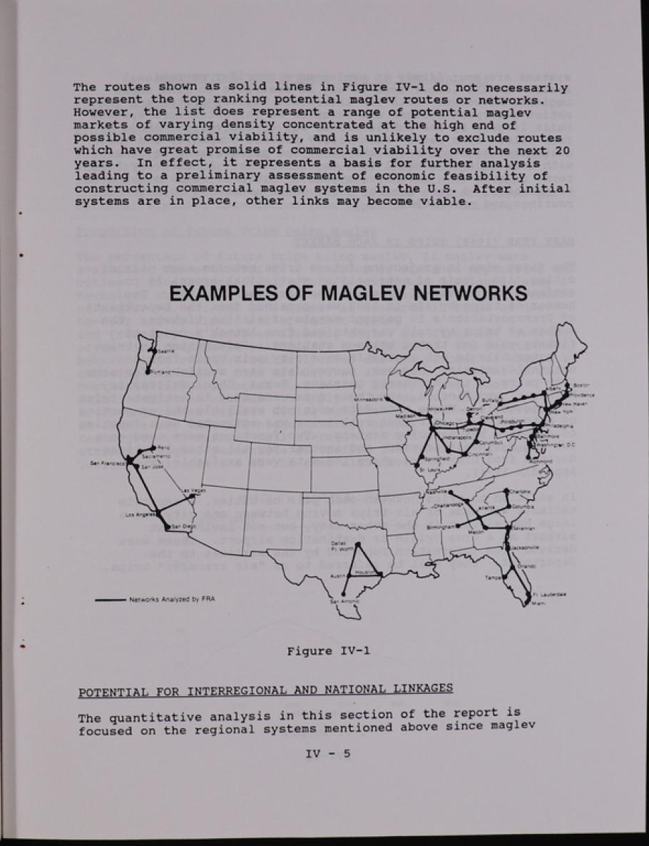 Printed page. Center image is a map of the United States with several networks drawn throughout the country.