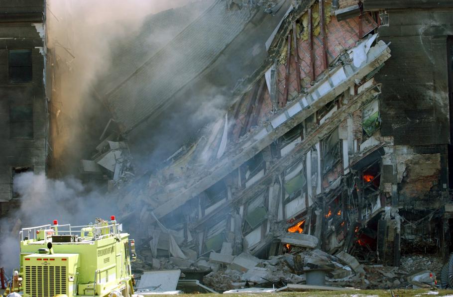 Foam 331, shortly after the floors above the impact site collapsed.