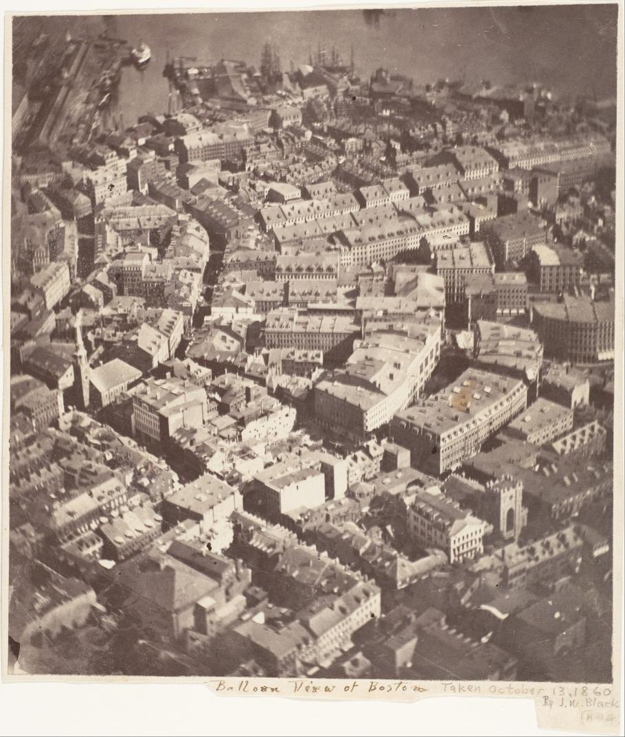“Boston, as the Eagle and the Wild Goose See It” by James Wallace Black is the earliest surviving aerial photograph. 