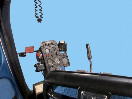 Panoramic image of Bell H-13J cockpit