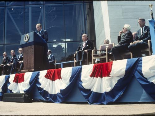 Opening ceremony of National Air and Space Museum in Washington, DC, July 1, 1976