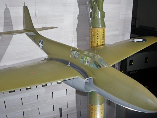 Bell XP-59A Airacomet on display in the Boeing Milestones of Flight Hall