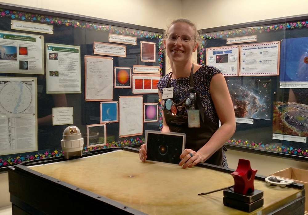 Shauna Edson at the black holes Discovery Station