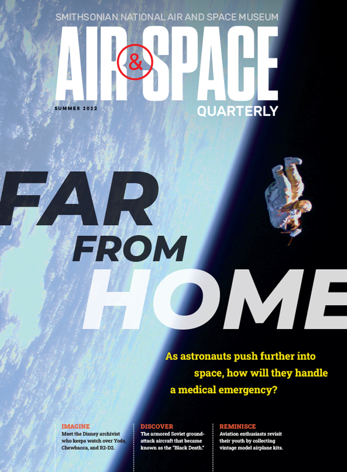 'Far from Home' an astronaut floating away from earth.