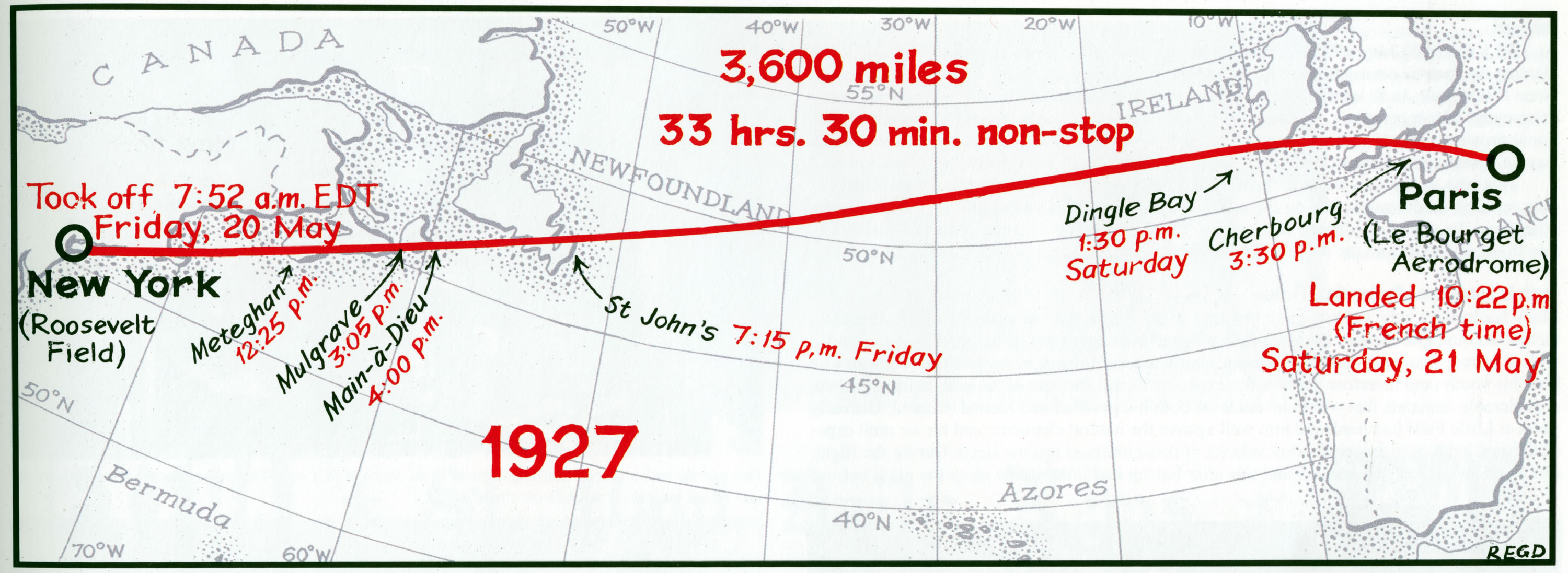 The Route of Lindbergh’s Transatlantic Flight National Air and Space