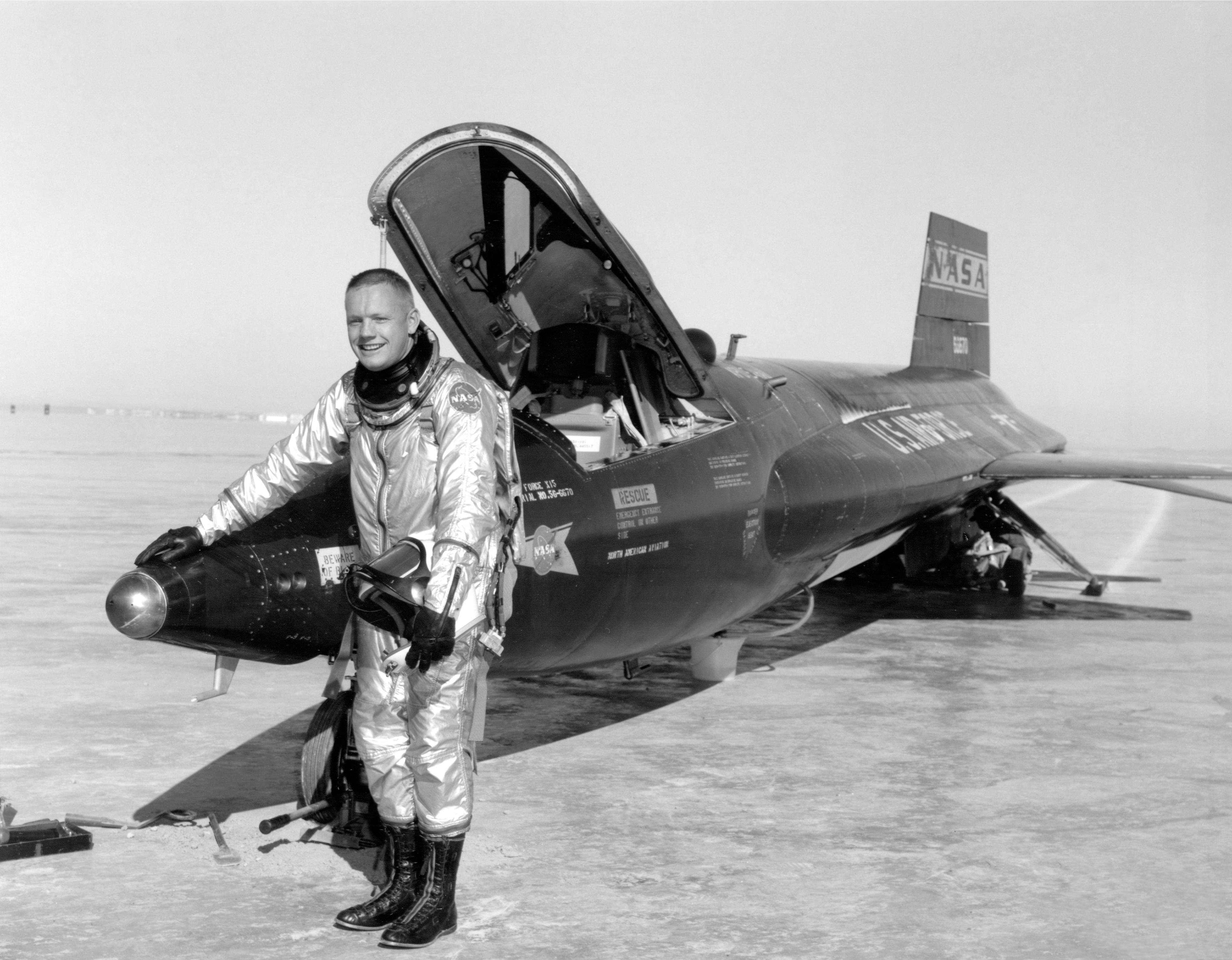 neil armstrong flying a jet