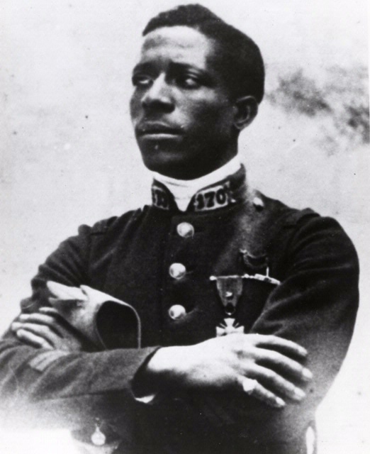Black and white photograph of Eugene Bullard
