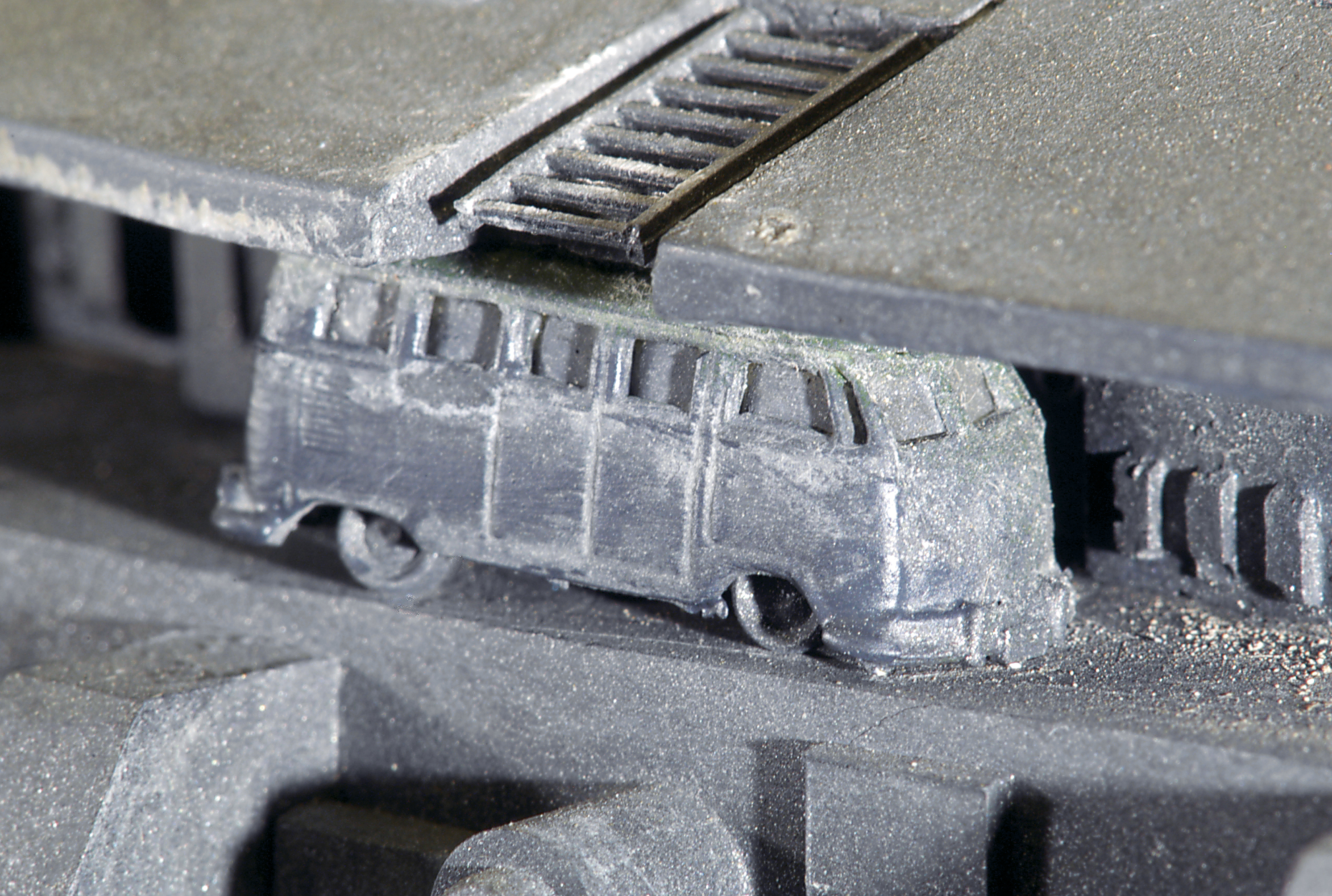 Gray model of a VW bus. 