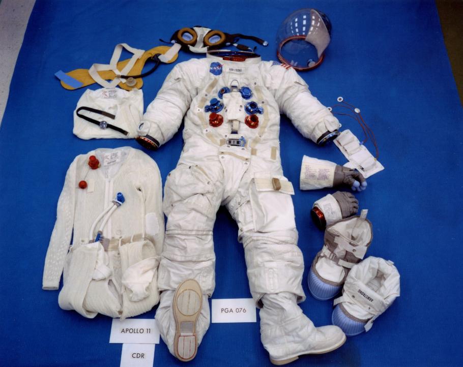 How do you put on an Apollo spacesuit?