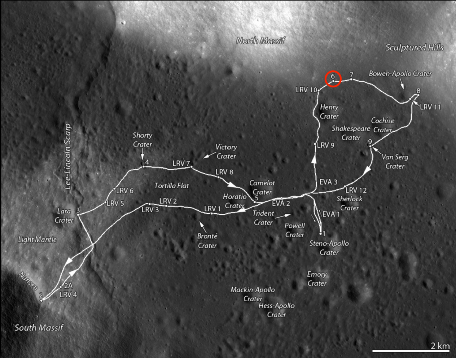Apollo 17 traverse route map