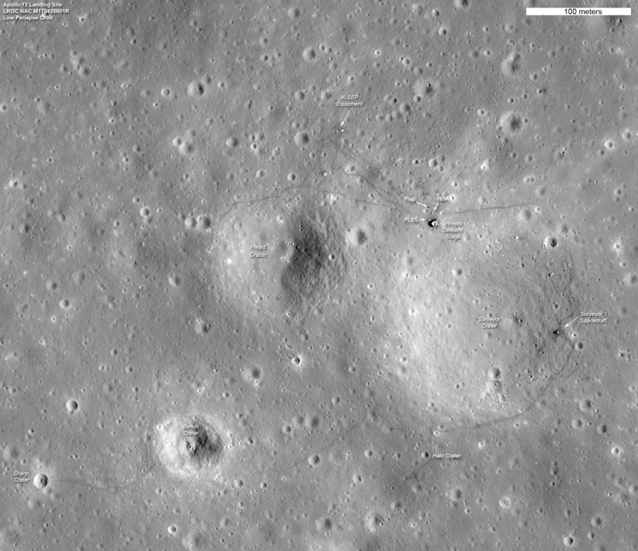 LROC NAC image of the Apollo 12 landing site