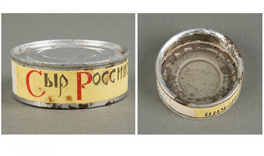Treatment of Soviet cheese with label reattached