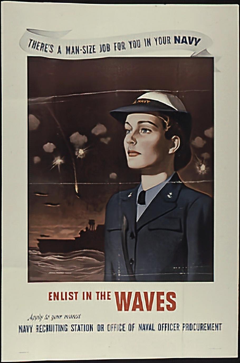 U.S. Navy poster that reads "there's a man-size job for you in your Navy"