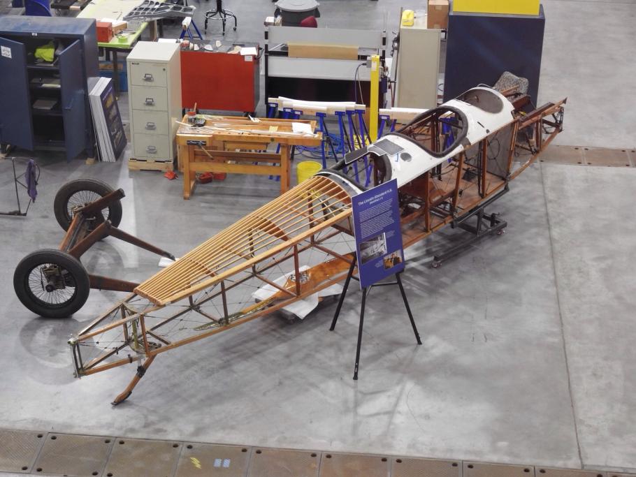 fuselage of biplane in state of restoration