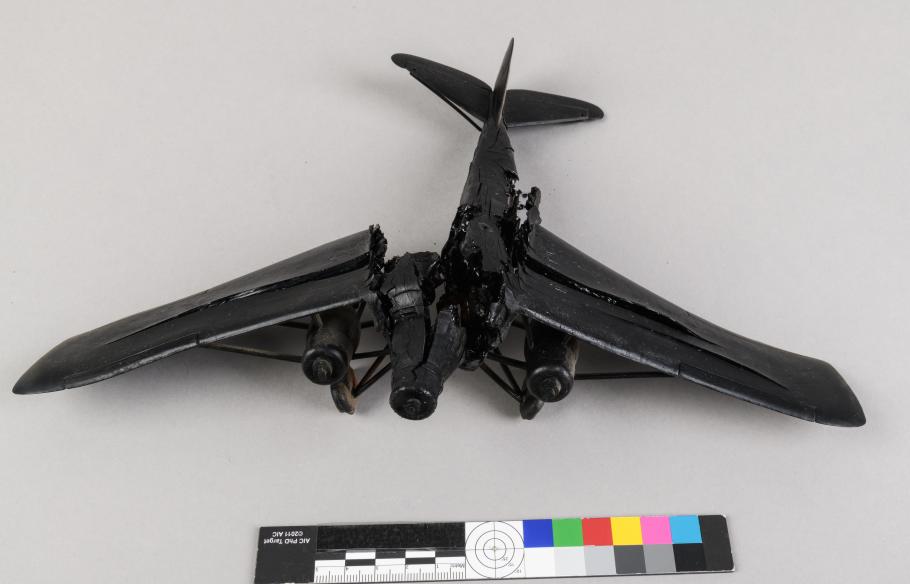 A black model aircraft.
