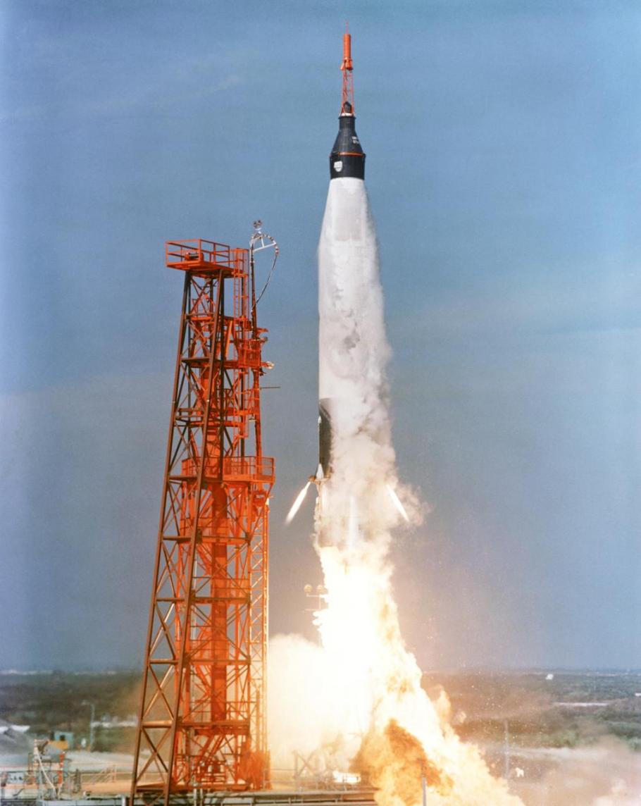 Launch of Mercury-Atlas 5 (MA-5) carrying Enos