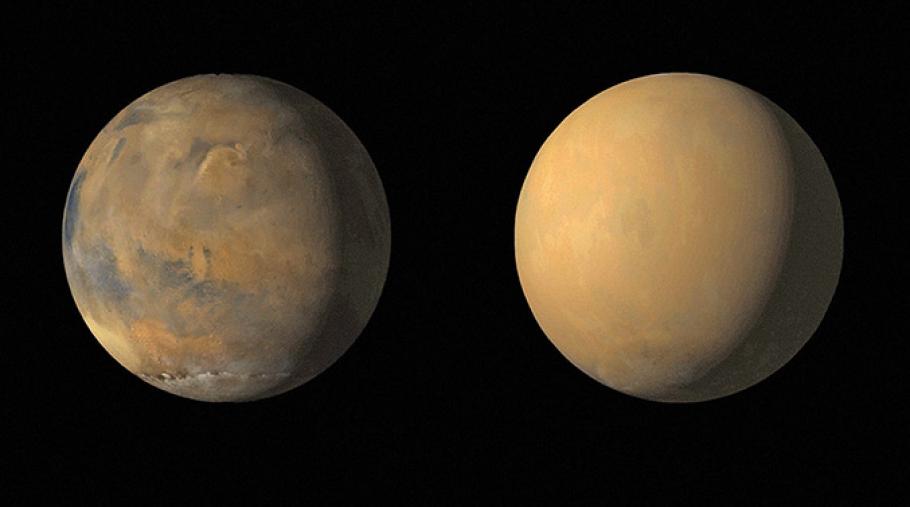 Side-by-side comparison of the entire planet Mars
