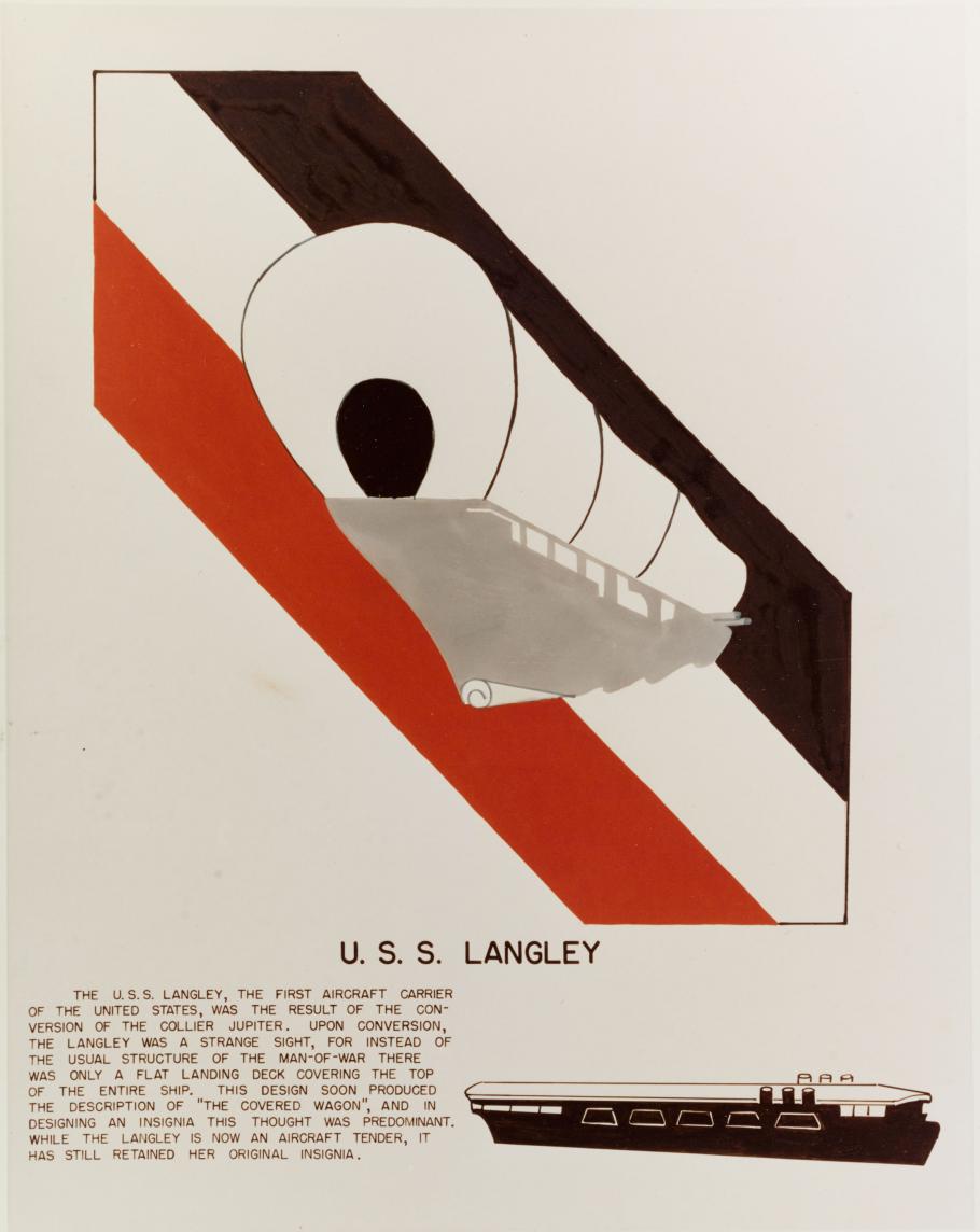 A poster of an illustration of the USS Langley
