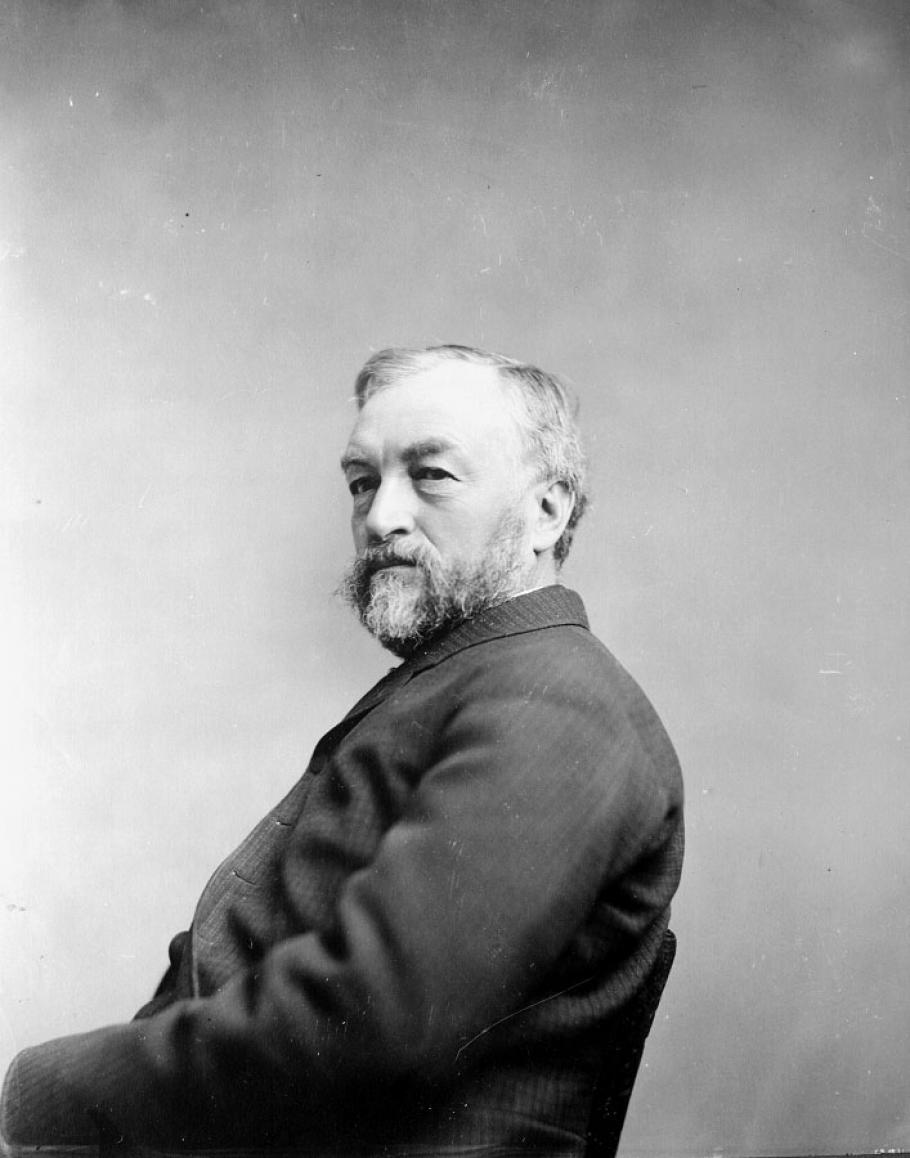 Black and white grainy image of Samuel Pierpont Langley
