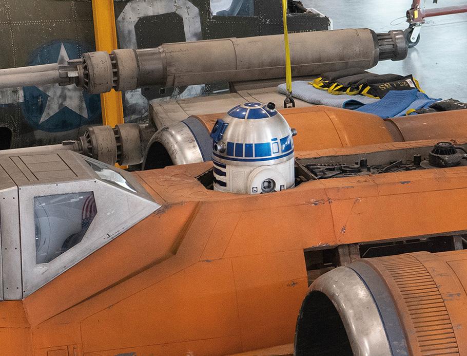 Star Wars Full Scale Prop X-Wing with R2-D2 in the Mary Baker Engen Restoration Hangar at the  Steven F. Udvar-Hazy Center in Chantilly, VA. 