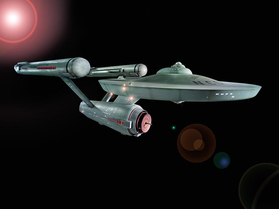 The original studio model of Star Trek’s USS Enterprise, with its distinctive front saucer section and rear twin nacelles, has been restored to its former glory, when it first appeared on TV screens in the 1960s.