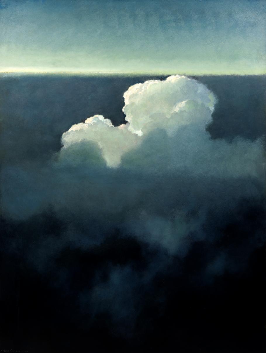 A painting of clouds against a sky