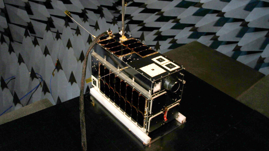 A metallic box, it's a satellite. 