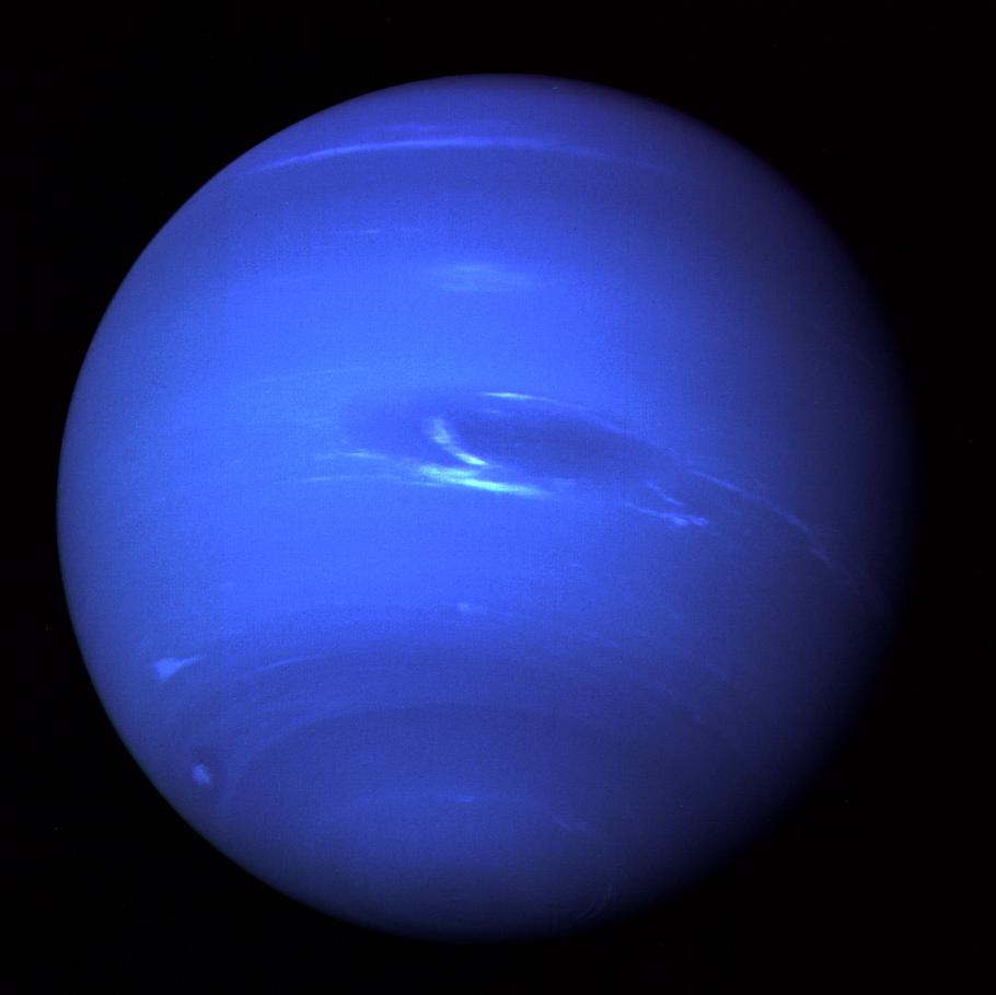 A large dark blue disc.