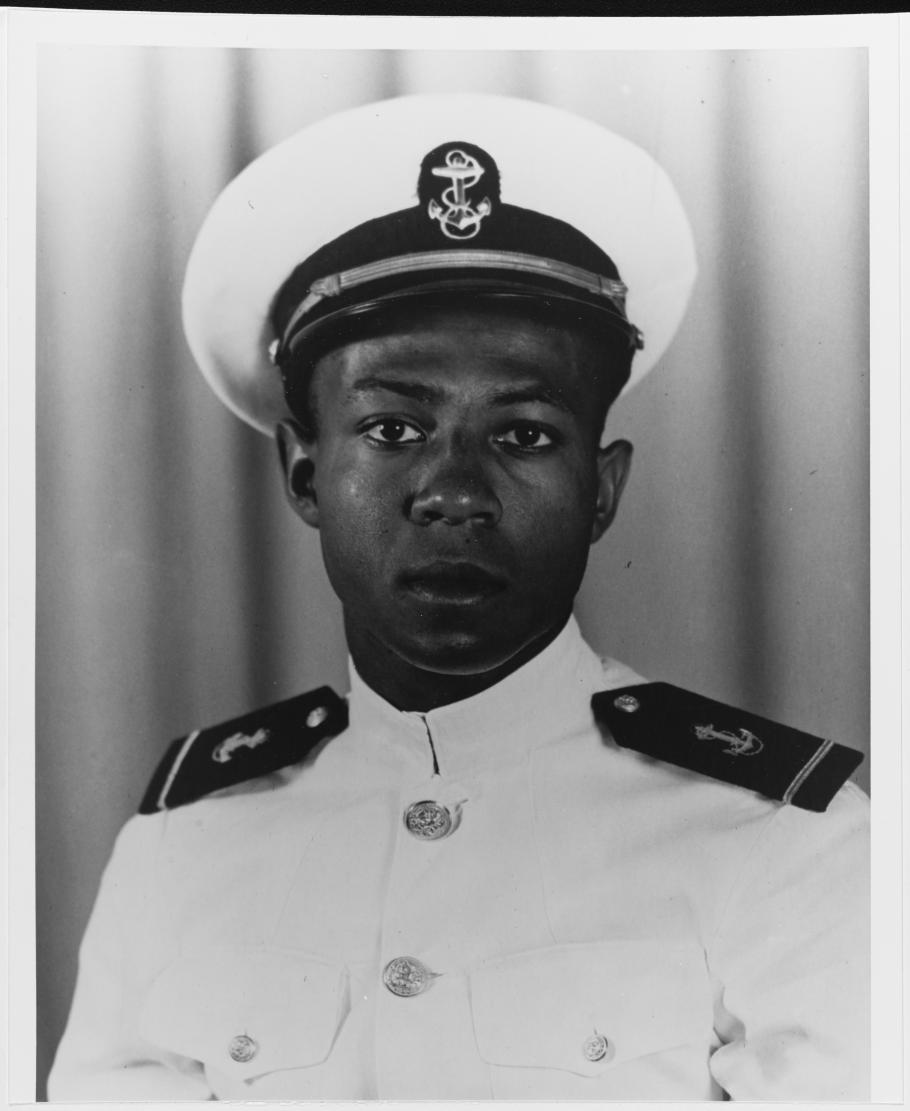 Black and white portrait of Jesse Leroy Brown in uniform.