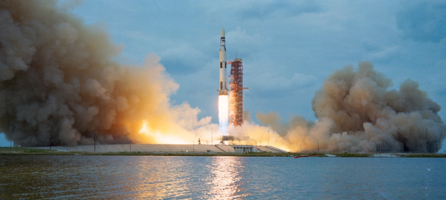Saturn V SA-513 rocket launches the Skylab space station into orbit on May 14, 1973
