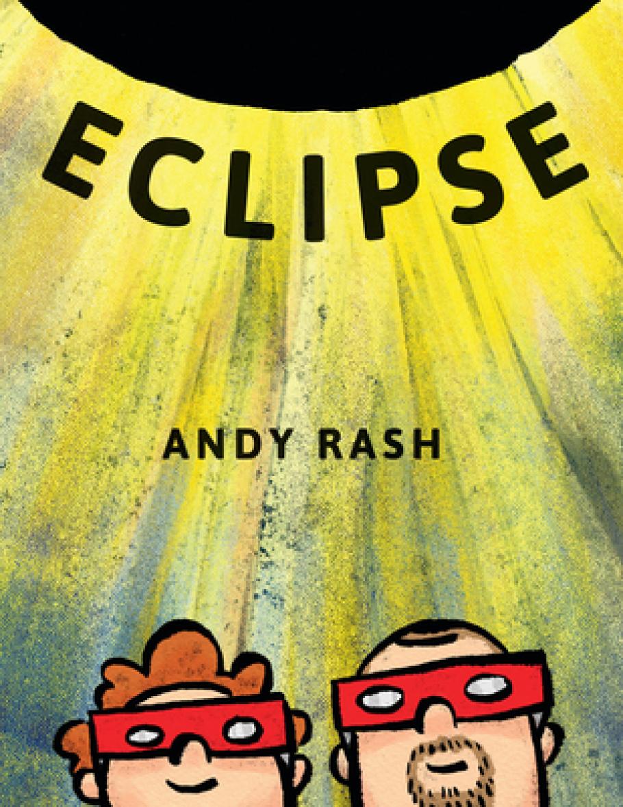Two people in eclipse glasses stare at an eclipse on this a bookcover