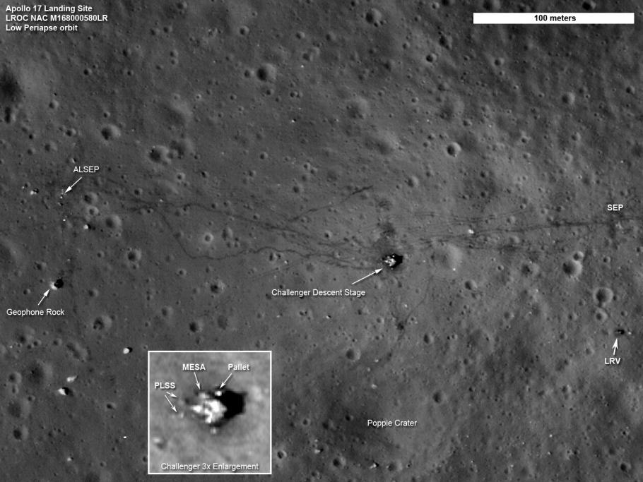 Photo of the Location of the Apollo 17 Lunar Landing Site