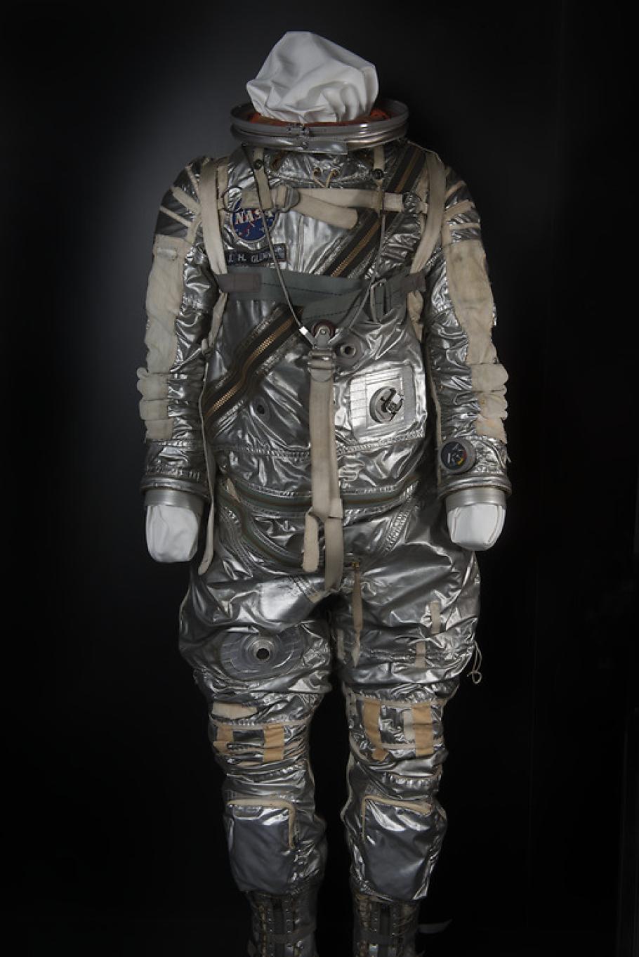 Front view of a space pressure suit. 