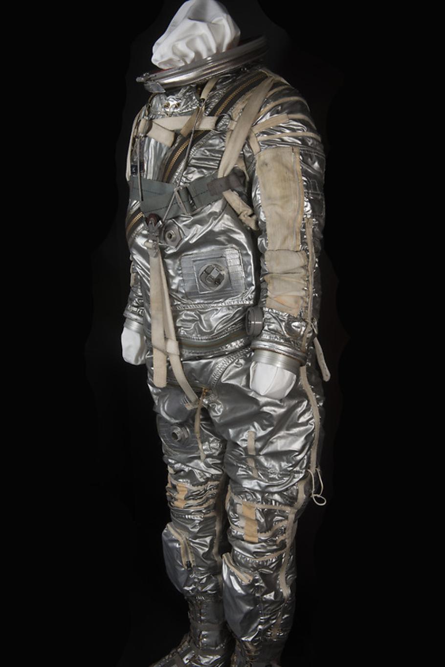 Side view of a space pressure suit.