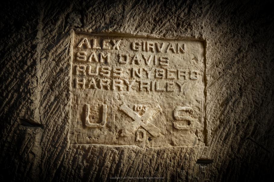 Close up engraving in stone. 