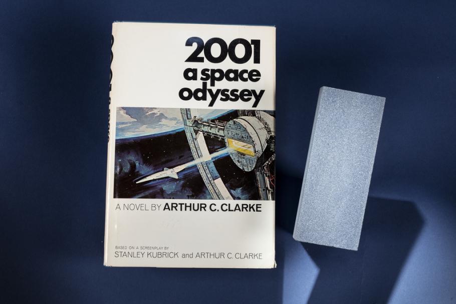 Signed Copy of 2001 A Space Odyssey and 'Monolith' Flown on Space Shuttle in 2001.