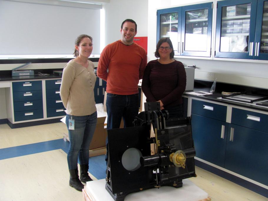 Conservators with the Blink Comparator