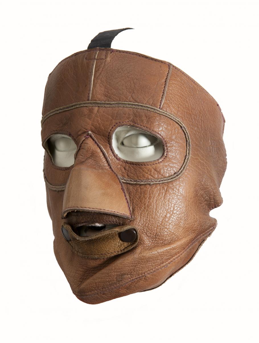 Leather Aviator Face Mask