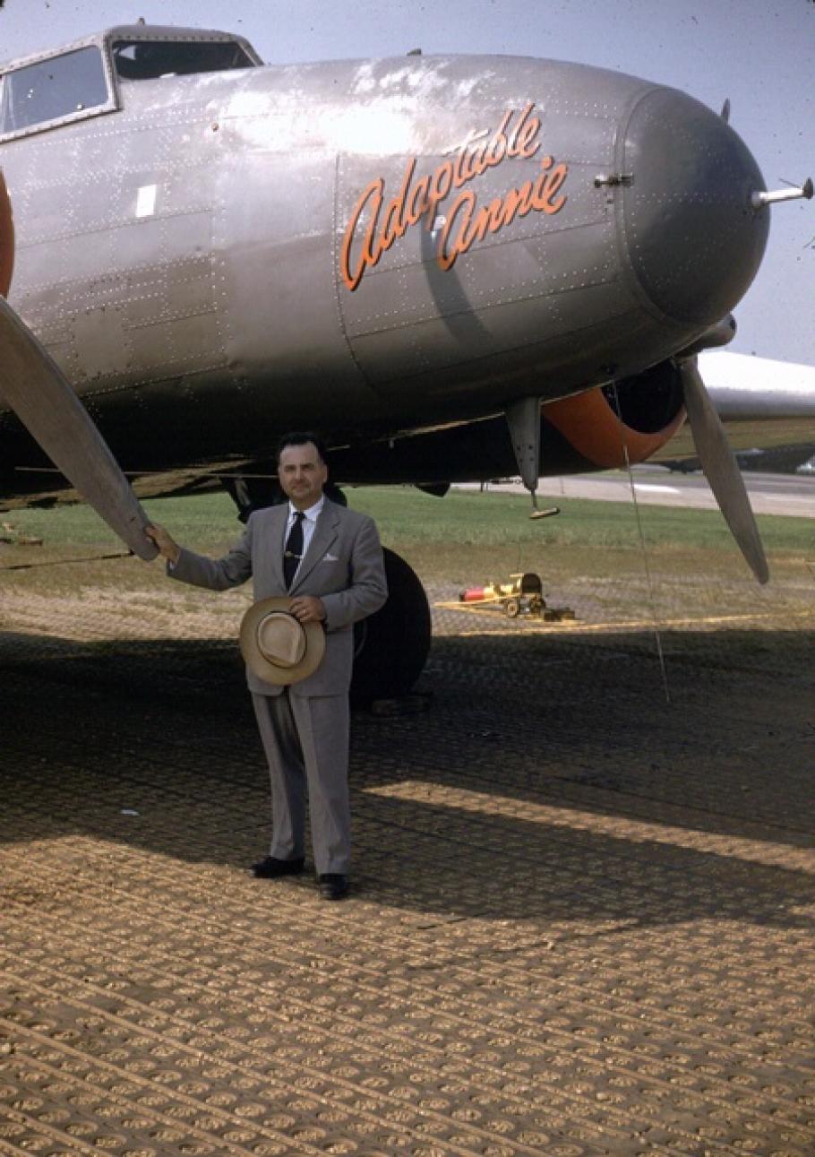 Paul Garber with Boeing 247-D