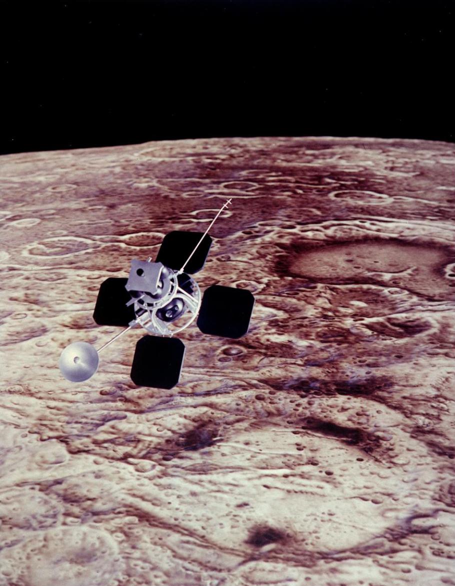 Illustration of Lunar Orbiter in Flight
