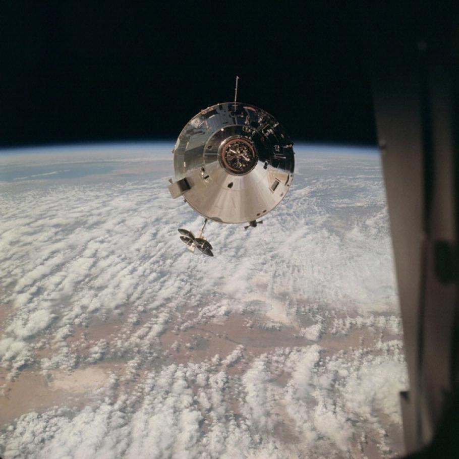 Image of Apollo 9 Command Module in Earth orbit