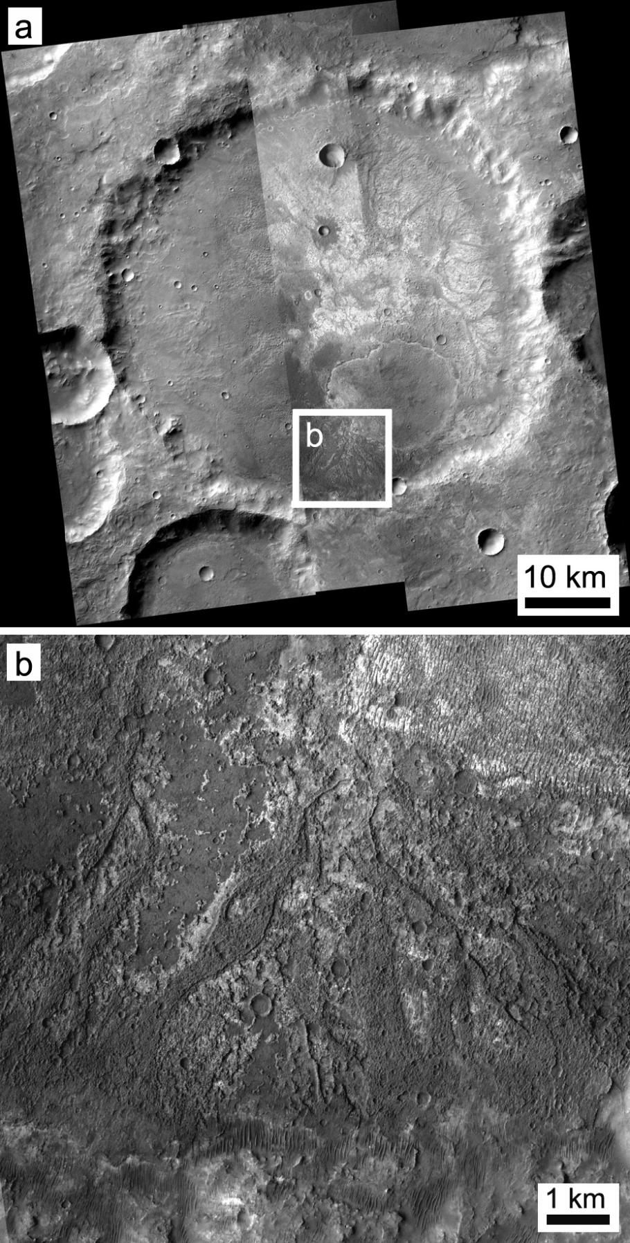 Photo of Exposed Layering in Martian Impact Craters