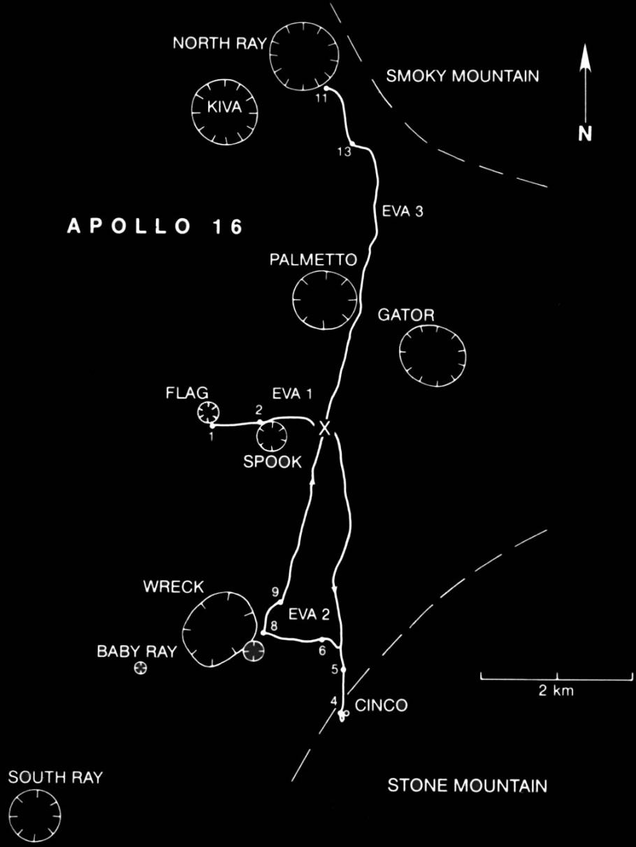 Apollo 16 Traverse Map