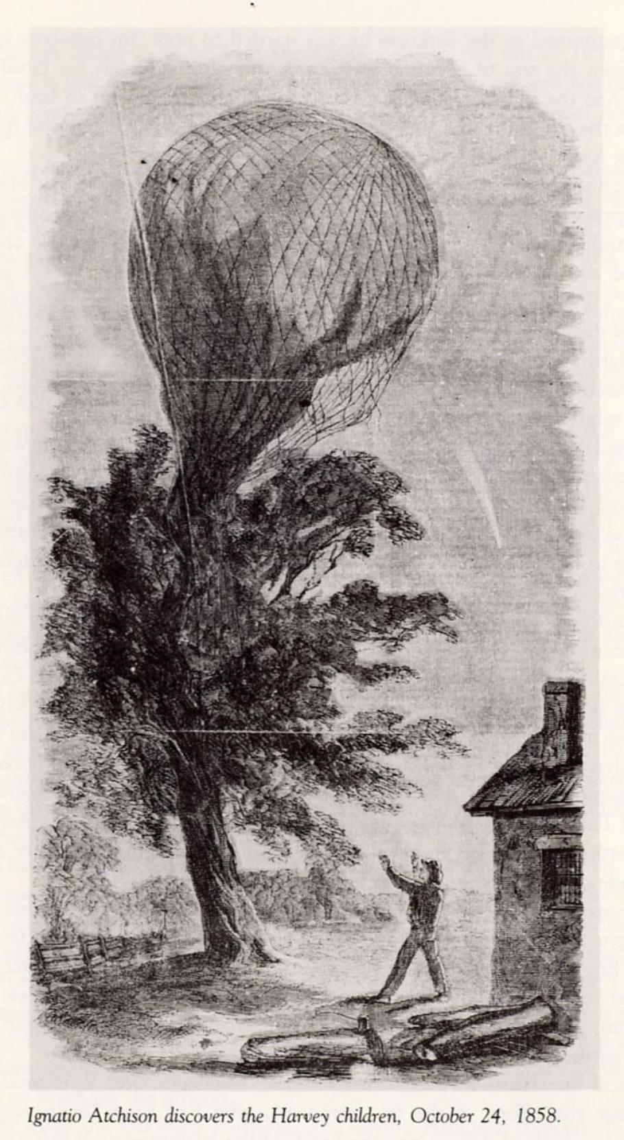 Ignatio Atchison Discovers Harvey Children in Runaway Balloon, Oct 24, 1858