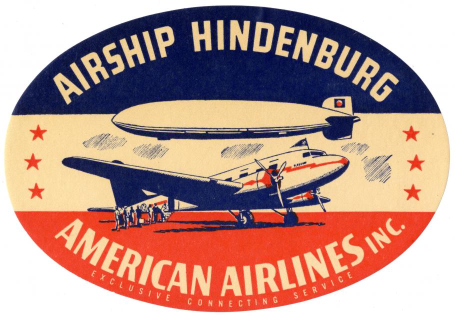 American Airlines-Hindenburg baggage label