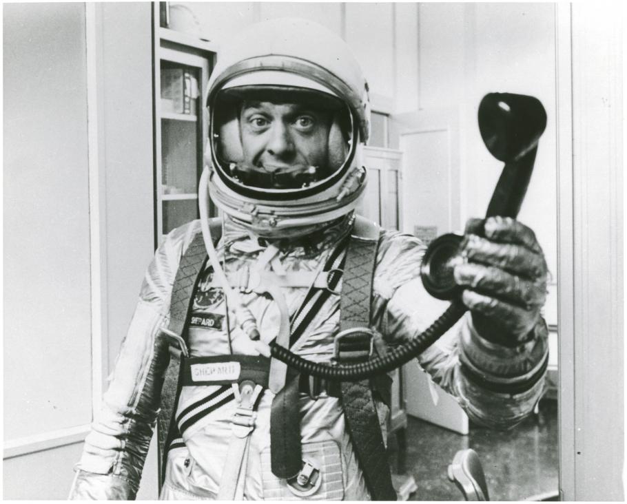 Alan Shepard with Telephone