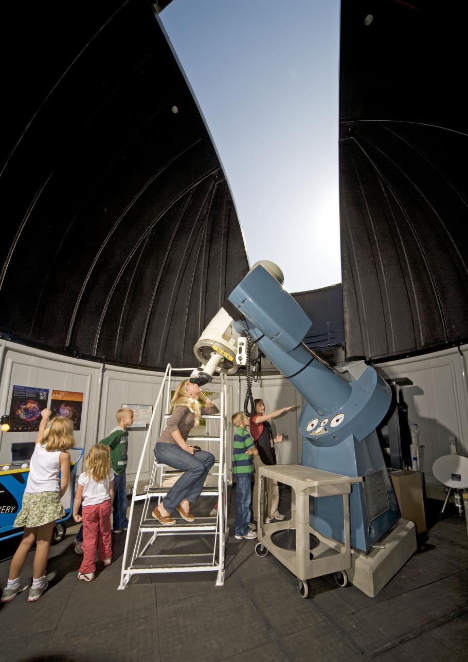 Young Visitors Inside the New Public Observatory