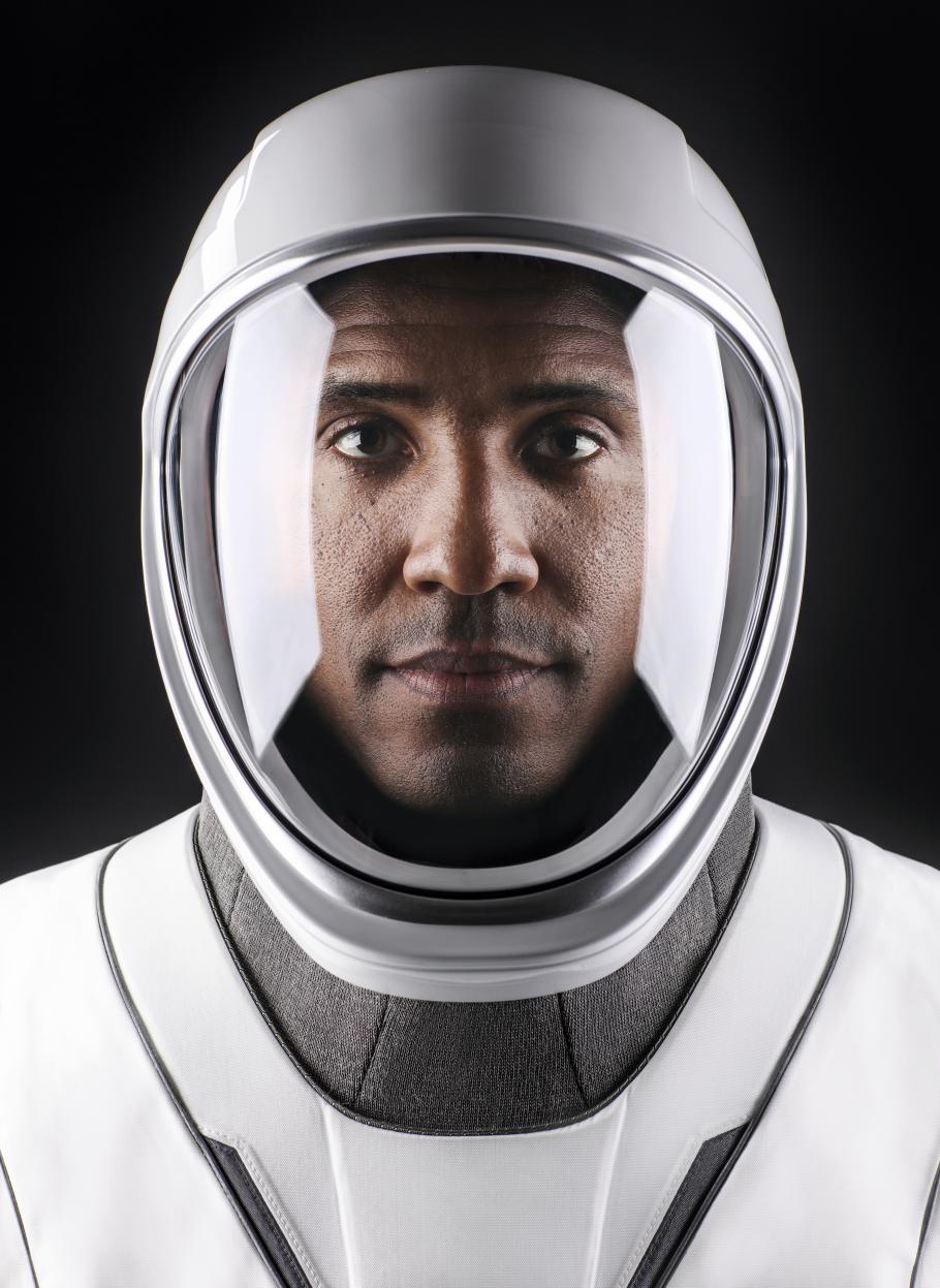 Victor Glover in his space suit as part of SpaceX Crew-1.