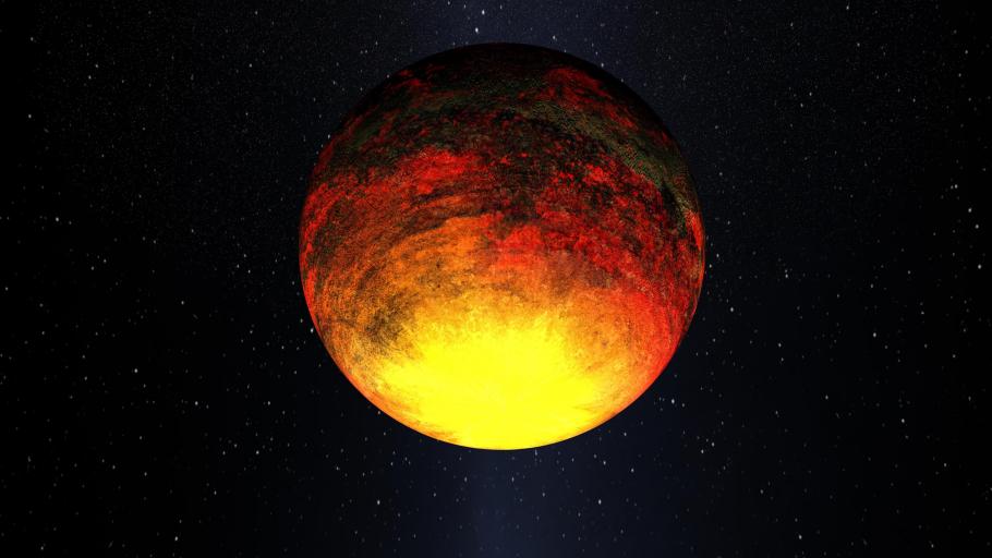 An artist’s impression of the extremely hot exoplanet Kepler-10b.