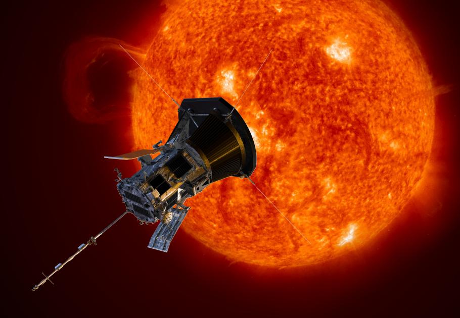 Artist’s concept of the Parker Solar Probe spacecraft approaching the Sun. 